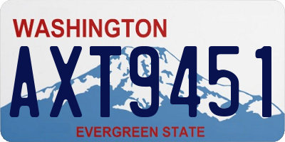 WA license plate AXT9451