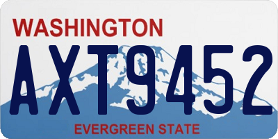 WA license plate AXT9452