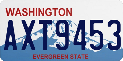 WA license plate AXT9453
