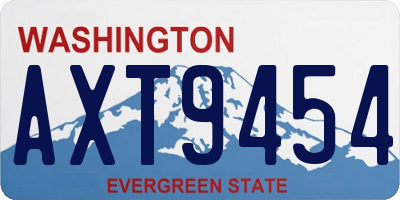 WA license plate AXT9454
