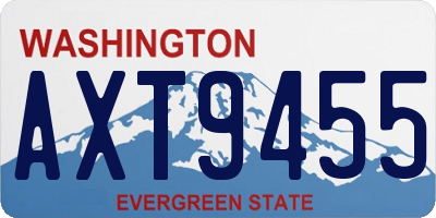WA license plate AXT9455