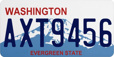 WA license plate AXT9456