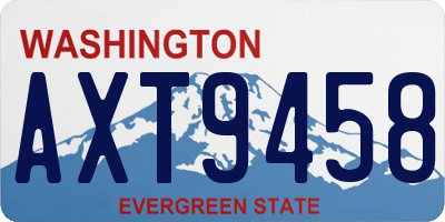 WA license plate AXT9458