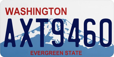 WA license plate AXT9460