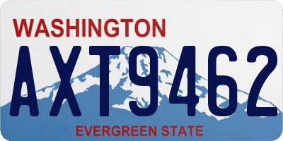 WA license plate AXT9462