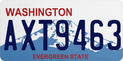 WA license plate AXT9463