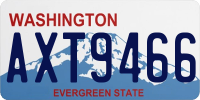 WA license plate AXT9466