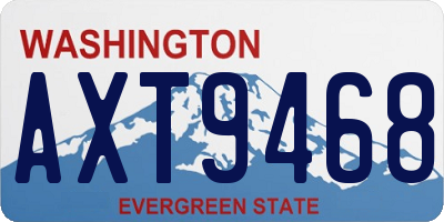 WA license plate AXT9468