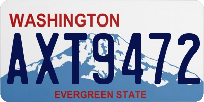 WA license plate AXT9472