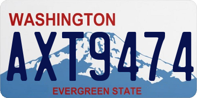 WA license plate AXT9474