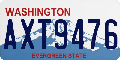 WA license plate AXT9476