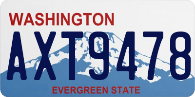 WA license plate AXT9478