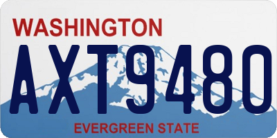 WA license plate AXT9480