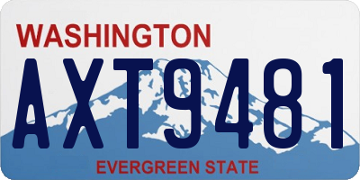 WA license plate AXT9481
