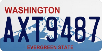 WA license plate AXT9487