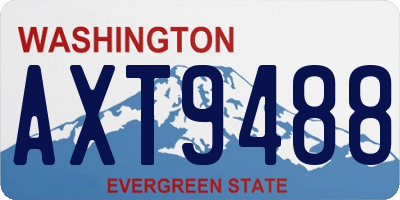 WA license plate AXT9488