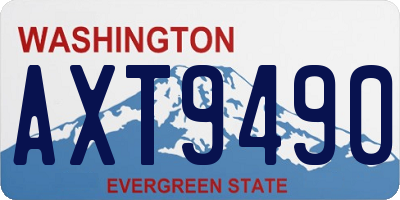 WA license plate AXT9490