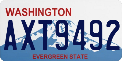 WA license plate AXT9492