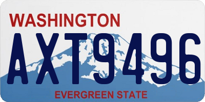 WA license plate AXT9496