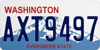 WA license plate AXT9497