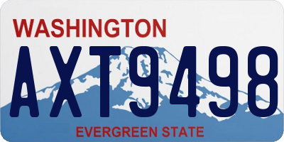 WA license plate AXT9498