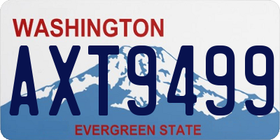WA license plate AXT9499