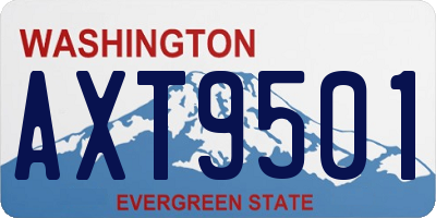 WA license plate AXT9501