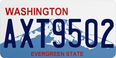 WA license plate AXT9502