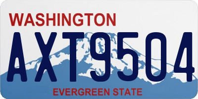 WA license plate AXT9504