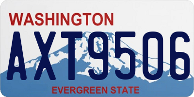 WA license plate AXT9506