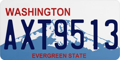 WA license plate AXT9513