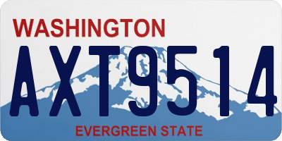 WA license plate AXT9514