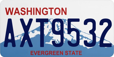 WA license plate AXT9532