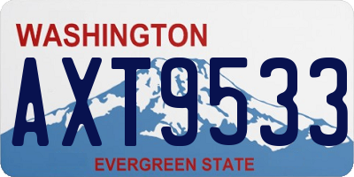 WA license plate AXT9533
