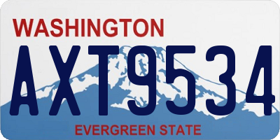 WA license plate AXT9534