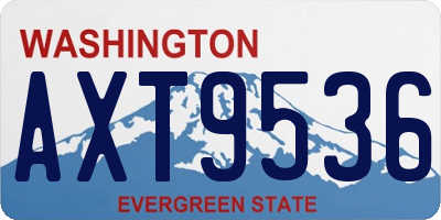 WA license plate AXT9536