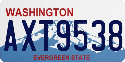 WA license plate AXT9538