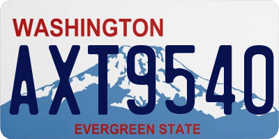 WA license plate AXT9540