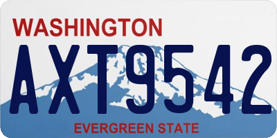 WA license plate AXT9542