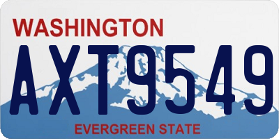 WA license plate AXT9549