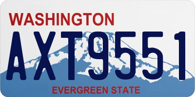 WA license plate AXT9551