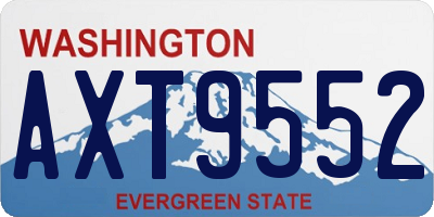 WA license plate AXT9552
