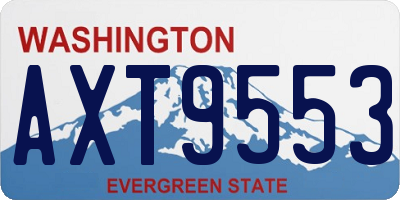 WA license plate AXT9553