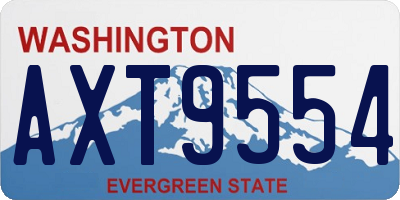 WA license plate AXT9554