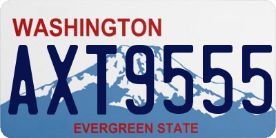 WA license plate AXT9555
