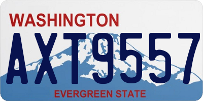 WA license plate AXT9557
