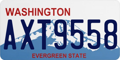 WA license plate AXT9558