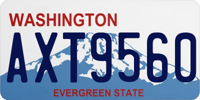 WA license plate AXT9560