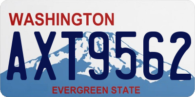 WA license plate AXT9562