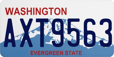 WA license plate AXT9563